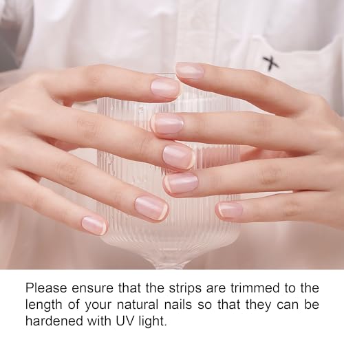 Danni & Toni REF.9329 Semi Cured Gel Nail Strips Transparent Crystal Clear Gel Nail Stickers Sheer Gel Polish Strips 28 Stickers Ultra-Glossy thumb #2