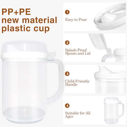 JLXCCHZJ 3Pcs Child Safe Easy Pour Mini Pitchers for Early Learning,Clear Plastic with Lid & Handle,Ideal for Water,Milk & Juice in Classroom,Nursery & Home(22 Oz)