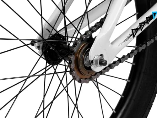 Bicicleta Aro 20 BMX Infantil PRO X S1 V-Brake Com Rodinhas,Branco Azul