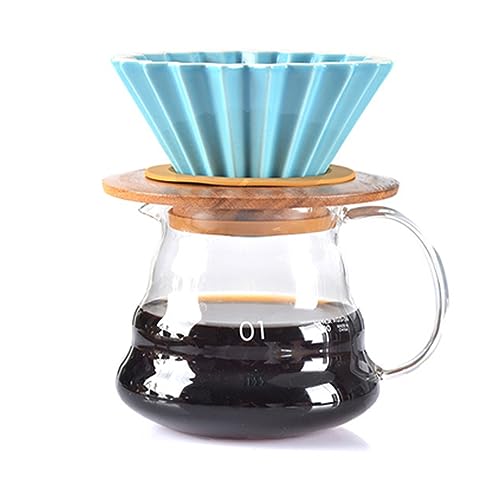 Suporte De Filtro Formato V60 Origami Com Suporte e Conjunto de Filtro V60 100 Unidades (AZUL)