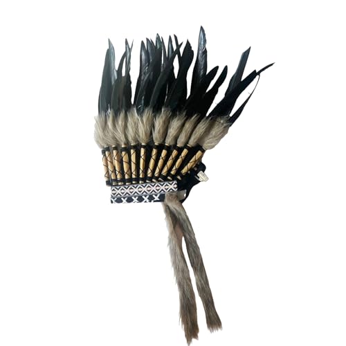 Coiffe faite à la main indienne tribale, couronne kokoshnik colorée Morain