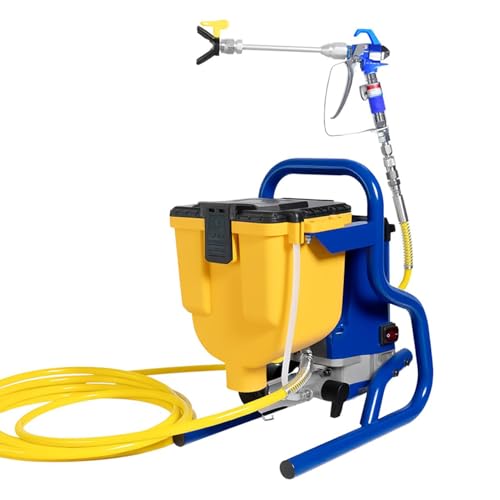 PortáTil Pulverizador de Pintura Sin Aire,Pistola de Pintura EléCtrico de Alta PresióN de 20 Mpa con Caudal de 2,1 L/Min y DepóSito de Gran Capacidad de 4,5 L para Pintar Exteriores e Interiores