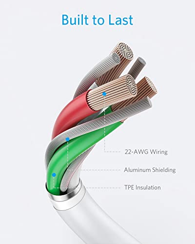 Image of Anker Powerline II Lightning Cable,Apple MFi Certified,USB Charging /Sync Lightning Cord Compatible with iPhone 11 Series /SE /Xs /XR,and More(10FT,White)