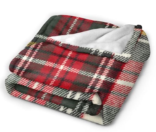 Hgod Designs Scottish Tartan Red And White Wool Plaid Pattern Flannel Fleece Bed Blanket Throw Blanket Lightweight Cozy Plush Blanket For Bedroom Living Rooms Sofa Couch 50 Inchx60 Inch thumb #3