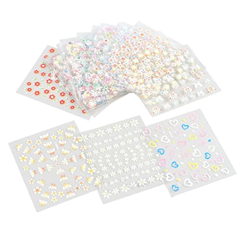 30Pcs Flower Nail Art Stickers 3D Self-Adhesive Nail Art Supplies Colorful Floral Nail Design Stickers White Flower Nail Decals For Women Girls Nails Decorations Manicure Tips Charms #TOP5