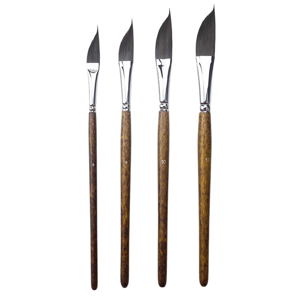 Onchdbfhuu Hand-Painted Art Drawing Brush Set 4pcs Pull Wire Paint Brush Gouache Nylon Hair Knife-Shaped Watercolor Pen