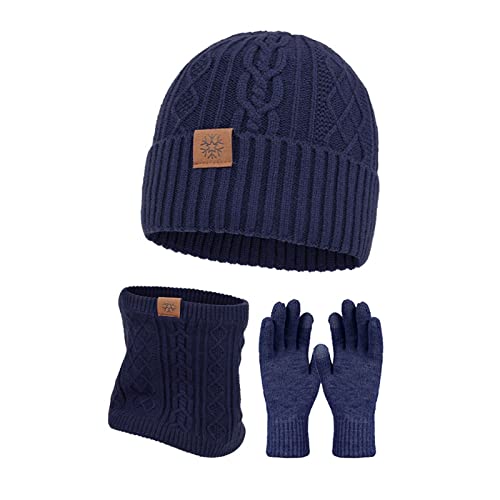 Ensemble tricot trois pièces écharpe gants bonnet pour affronter le vent froid du quotidien