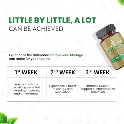 Image of Matsyaveda Moringa Ayurvedic Supplements |Natural Moringa Capsules for Daily Energy Immunity and Overall Wellness|Pack of 1 X 60 Capsules