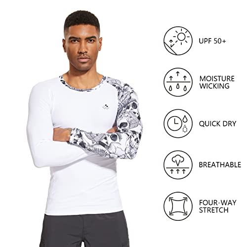 Men’s UPF 50+ Compression Rash Guard Long Sleeve UV Sun Protection Surf Skin Shirt Quick Dry Performance Fit2