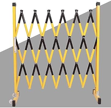 Expandable Movable Guardrail Traffic Fence, Portable Fence Gate, Retractable Traffic Scissor Gate for Road Garage Construction,H120CM+L250cm/8.2ft