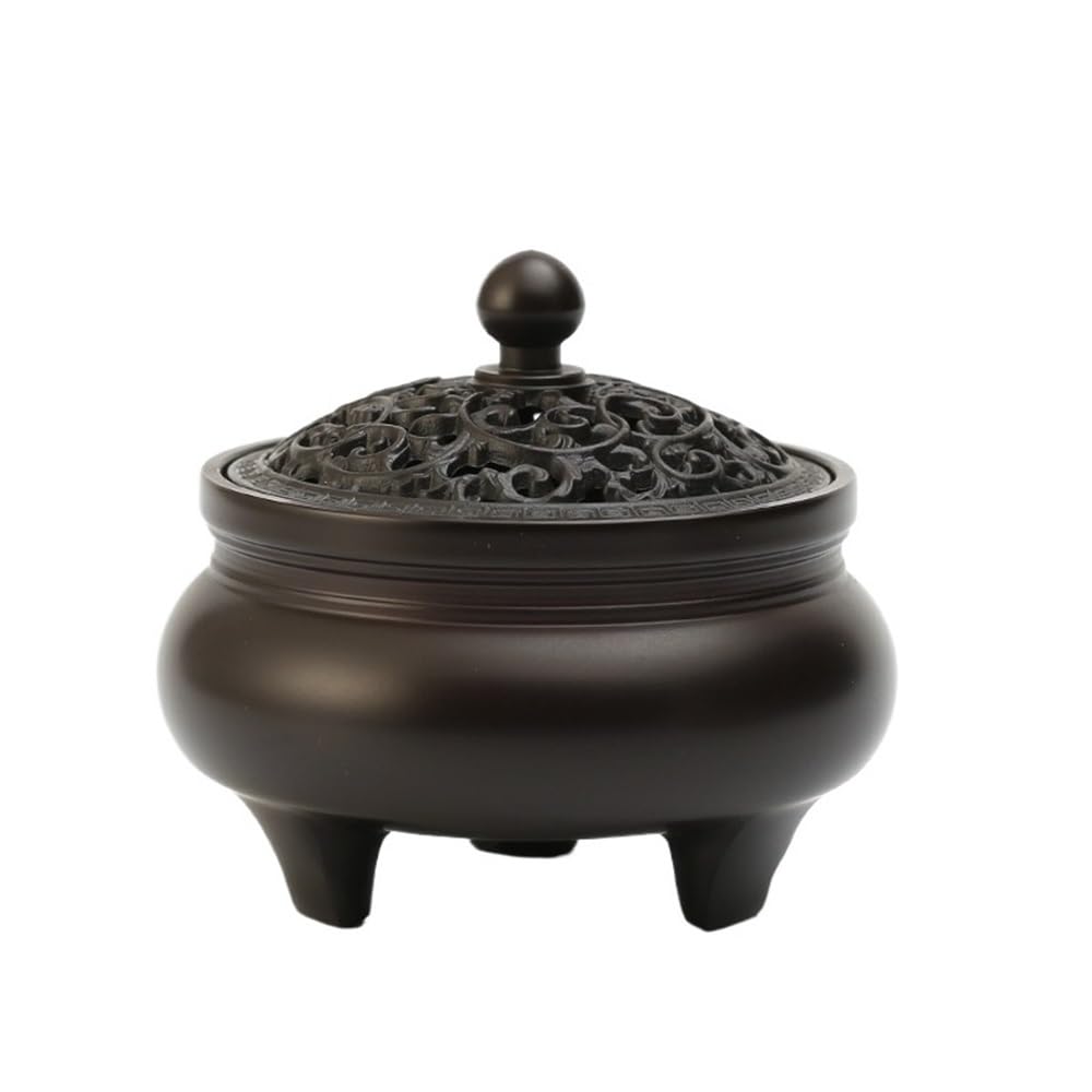 Incense Holders Brass Vintage Three-legged Incense Burner Household Multi-purpose Holder Ornaments(Bronze)