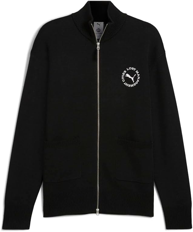 PUMA Mens Lost Management Cities Graphic Jacket Athletic Outerwear Casual - Black