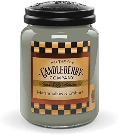 Candleberry Candles | Strong Fragrances for Home | Hand Poured in The USA | Highly Scented & Long Lasting | Large Jar 26 oz (Marshmallow and Embers)