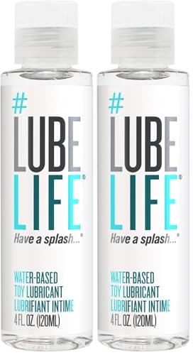 Image of LubeLife Water Based Lube - Toy-Safe Personal Lubricant for Men, Women & Couples, Travel Size, Non-Staining, Easy Clean-Up, 4 Fl Oz (Pack of 2)
