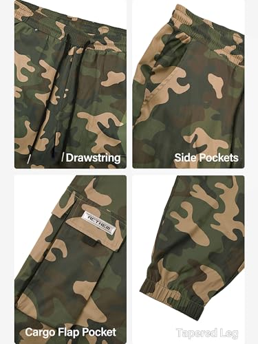 Image of JEMLDL Mens Cargo Joggers Pants Elastic Waist Drawstring with Flap Pockets Techwear Pants for Men