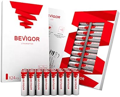 Bevigor Lithium Batteries AA Size, AA Battery 24Pack, 3000mAh Double A Battery, 1.5V Lithium AA Battery, Longer Lasting Lithium Iron AA Batteries for Flashlight, Toys, Remote Control【Non-Rechargeable】