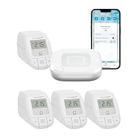 Homematic IP Heizungssteuerung für 4 Heizkörper zur Einzelraumregelung mit App., Weiß (Thermostat Basic) – Ansicht 1