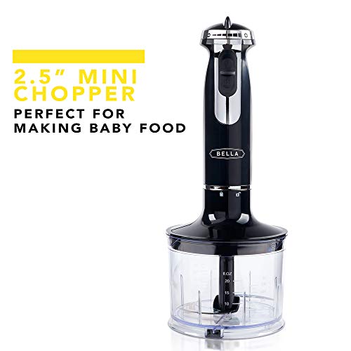 Bella 10-Speed Immersion Blender With Attachments, 350 Watt, Immersion Blender With Dishwasher Safe Whisk & Blending Attachments For Food Prep, Black #TOP6