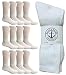 Yacht & Smith 12 Pairs of Mens Cotton Crew Socks, Solid, Athletic Sports Socks, Valuepack (White)