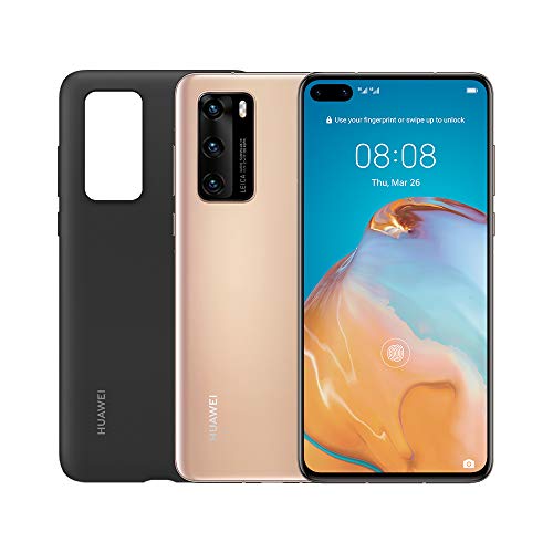 HUAWEI P40 con funda, pantalla acústica de 6,1 pulgadas, triple cámara Leica de 50 + 16 + 8 MP, Kirin 990 5G Octa Core, dorado, versión italiana