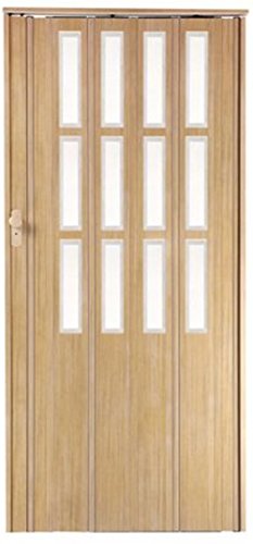 Falttür Schiebetür Sonoma eiche hell farben mit Schloß und Fenster Höhe...