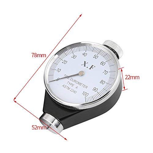 Rubber Hardness Tester, Shore Type A/O/D Rubber Tire Durometer Hardness Tester Meter 0-100 Ha (A Type) #TOP1