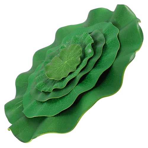 SEWOART 5 Pezzi Foglie Di Loto Artificiali Galleggianti Per Laghetti Acquari Decorazioni Fotografie