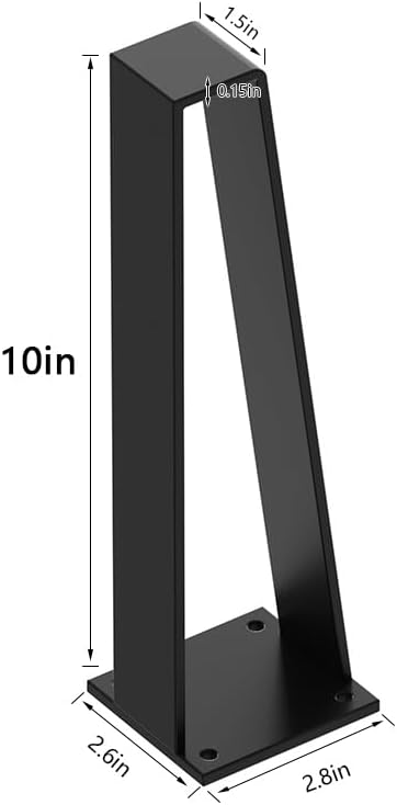 orgerphy 10 inch black bench legs set of 4| triangle-shape heavy duty table legs furniture legs| black metal for sofa couch dresser| metal legs for coffee table (10 inch)