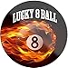 schilderkreis24 Divertente frase "Lucky 8 Ball", calamita da biliardo, calamita da frigorifero, idea regalo per compleanno, Natale, 8 x 8 cm