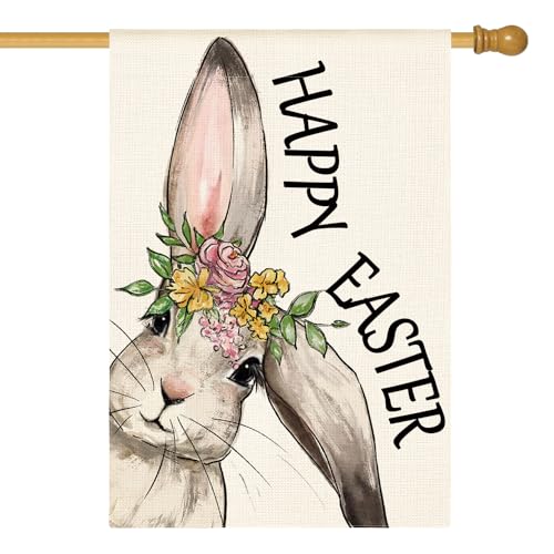 Drapeau de maison de lapin Happy Easter pour célébrer la magie de Pâques et le renouveau
