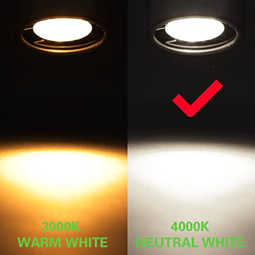 Intwell 12 Pack Led Track Light Heads,7W H Type Track Lighting Heads For Ceiling Spotlight Wall Art Exhibition Lighting,Kitchen,Accent Task 4000K Neutral White 36°Angle Track (White) #TOP4