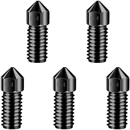5 PCS Upgraded Hardened Steel Nozzles, 3D Printer Accessories High-Temperature Resistance 0.4mm Hardened Steel Nozzle for AnkerMake M5/M5C 3D Printer