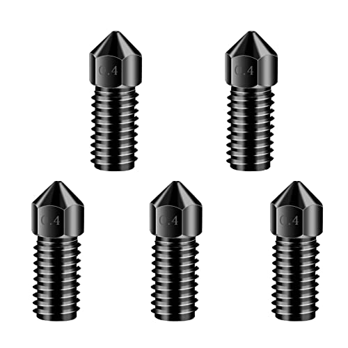 LANKEGU 5 PCS Upgraded Hardened Steel Nozzles 3D Printer Accessories High-Temperature Resistance 0.4mm Hardened Steel Nozzle for AnkerMake M5/M5C 3D Printer