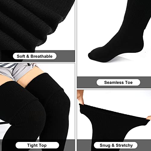 Neoviancia Plus Size Thigh High Socks for Thick Thighs Women- Thigh Highs Widened Extra Long Thick Knit Socks4