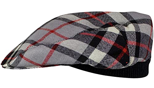 Casquette plate motif tartan Thomson Grey pour hommes et femmes taille unique