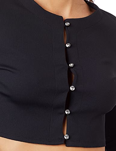 Cardigã LANÇA PERFUME COM BOTÕES feminino, Preto, M