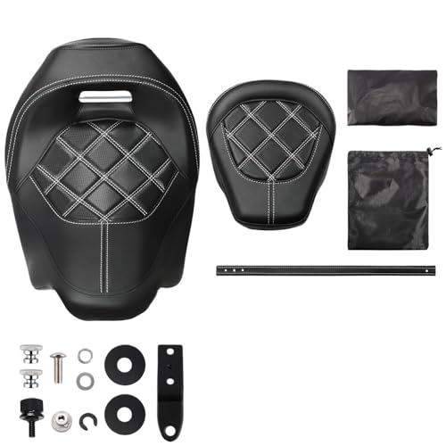 Asiento Dos Plazas Para Motocicleta de Viaje y Rutas Cojín Pasajero Perfil Bajo Touring