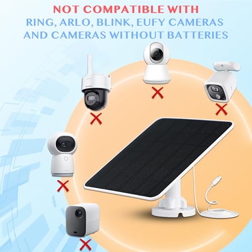 MYM Solar Panel for Security Camera, 5W 5V USB C Micro USB Solar Panel, IP65 Waterproof Solar Panel Compatible with Rechargeable Battery Powered Cam,Portable Devices (1 Pack)