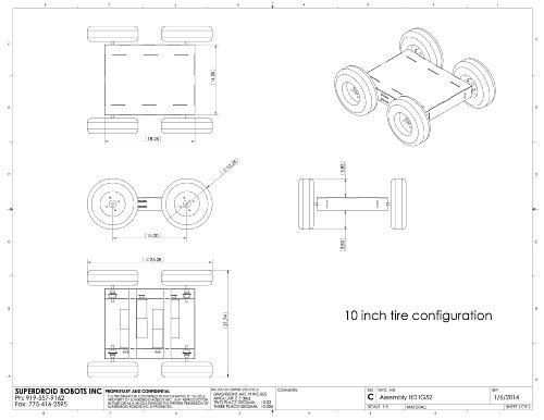 SuperDroid Robots 4WD All Terrain Heavy Duty Robot Platform - IG52 DB