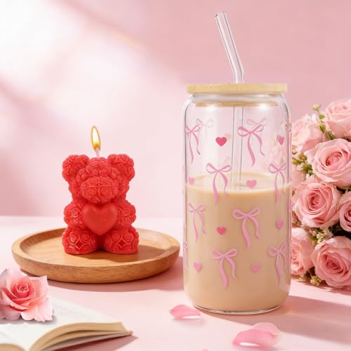 Valentines Day Gifts for Her Basket - 11Pcs Valentines Basket for Women, Pink Gifts Box with 20 oz Tumbler with Lid, Rose & Red Heart Keychain for Mom Teacher Wife Daughter Teen Girls Girlfriend - Image 2
