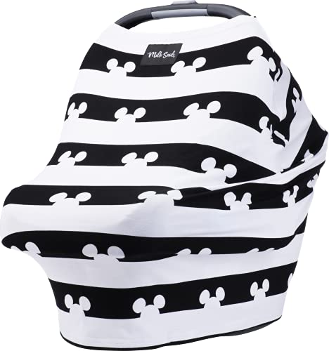 Milk Snob Original Disney 5-in-1 Cover, Mickey Mouse, Added Privacy for Breastfeeding, Baby Car Seat, Carrier, Stroller, High Chair, Shopping Cart, Lounger Canopy - Newborn Essentials, Nursing Top
