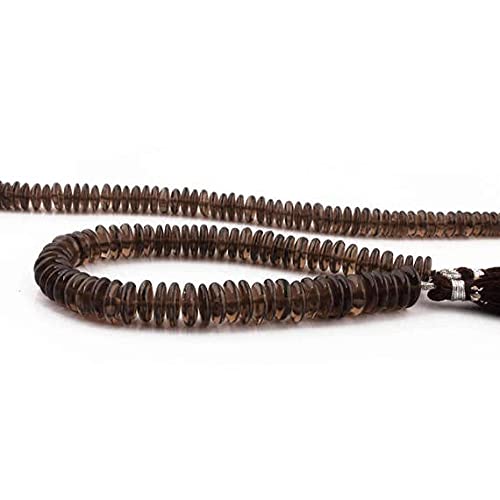 Perles rondelles quartz fumé naturel LKBEADS 8-11mm pour la création de colliers et bracelets