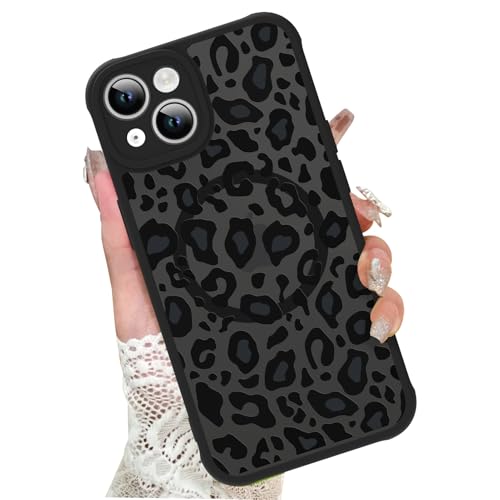 Image of KANGHAR Case for iPhone 14 Plus Phone Case Leopard Printed Pattern | Cute Cheetah [Compatible with Magsafe] Protective Magnetic Case for Girls Women Men 6.7 inch