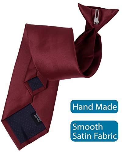 Image of boxed-gifts Clip on Ties for Men - Premium Black Solid Color Clip on Tie