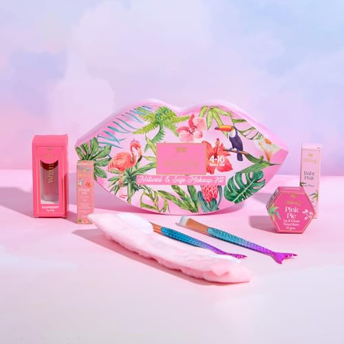 Whimsy Beauty Liplicious Beauty Kit | Safe & Fun Makeup Set for Girls, Preteens & Teenagers | Includes Lip & Cheek Tint, Lip Balm, Lip Gloss, Lip Jelly, Mermaid Brushes & Hair Band (Pack of 7)
