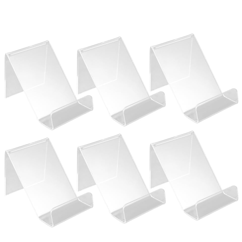 Hemobllo - Soporte de teléfono transparente acrílico 8,50 x 6,50 x 5,50 cm, lote de 10 soportes sólidos para smartphone oficina en casa, ver vídeos webcast
