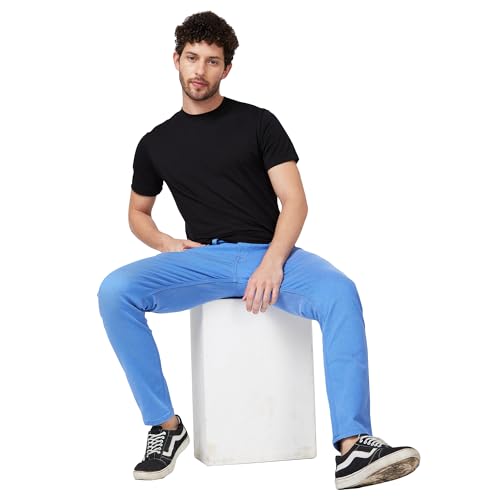 Image of Spykar Men's Kano Slim Fit Mid-Rise Jeans (Ankle Length)