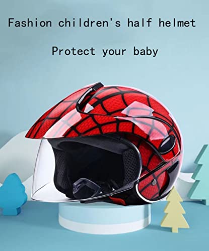 Pricexes Kids Motorcycle Vintage Half Helmet With Sun Visor,3/4 Retro Light Open Face Moped Helmet,Summer Scooter Light Moped Helmet Atv Street Helmet -Dot/Ece Approved(Within 52Cm), 48-52Cm #TOP1