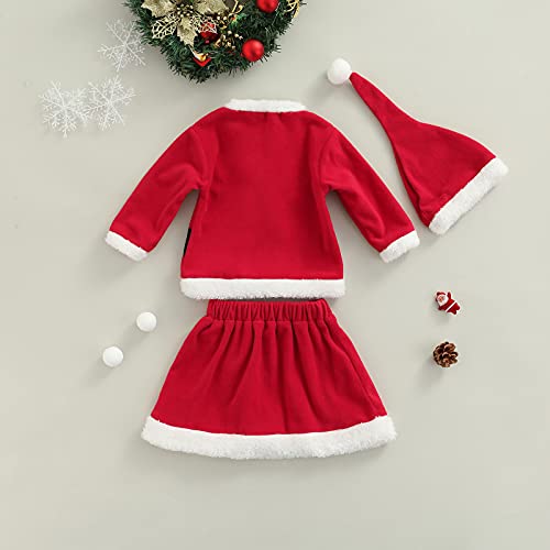 Baby Meisjes Kerst Fancy Dress Kostuums, Baby Jongens Pluche Kerstman Xmas Party Aangepaste Set, 1-5 Jaar, Rood, 12-18 Maanden - Afbeelding 4