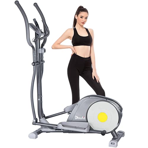 Doufit Elliptical Machine for Home Use, EM-04 Indoor Elliptical Training Machine with Adjustable Magnetic Resistance and Stride, Heavy Duty Elliptical Exercise Cross Trainer with Monitor